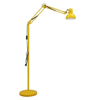 Μοντέρνο σπαστό φωτιστικό δαπέδου μεταλλικό κίτρινο 190cm 