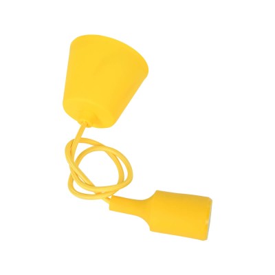 Κρεμαστό φωτιστικό τύπου ανάρτηση σε κίτρινο χρώμα 110cm ύφασμα-σιλικόνη