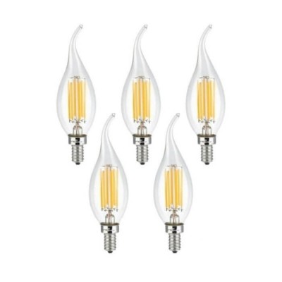 Λάμπα LED Ε14 Διάφανο Κεράκι με μύτη 6W Θερμό Φως