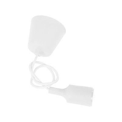 Κρεμαστό φωτιστικό τύπου ανάρτηση σε λευκό χρώμα 110cm ύφασμα-σιλικόνη