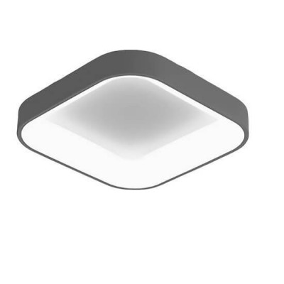 Πλαφονιέρα οροφής LED CCT γκρι τετράγωνη 50x50x8cm με τηλεχειριστήριο