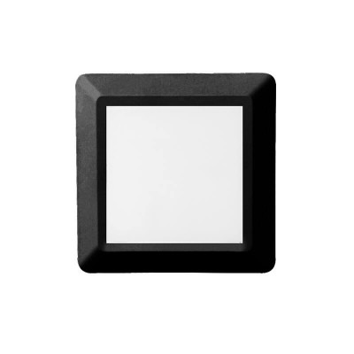 Πλαστική απλίκα IP65 LED 3000K τετράγωνη μαύρη 12x12cm
