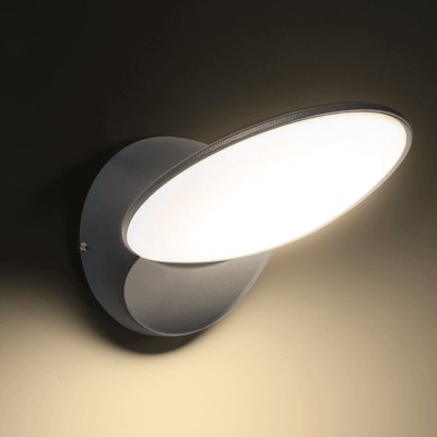 Γκρι απλίκα LED από αλουμίνιο 14x18cm