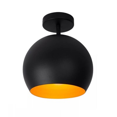 Φωτιστικό οροφής μπάλα μαύρη μεταλλική Φ25cm