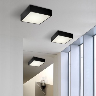 Μεταλλική πλαφονιέρα οροφής LED τετράγωνη 40x40cm