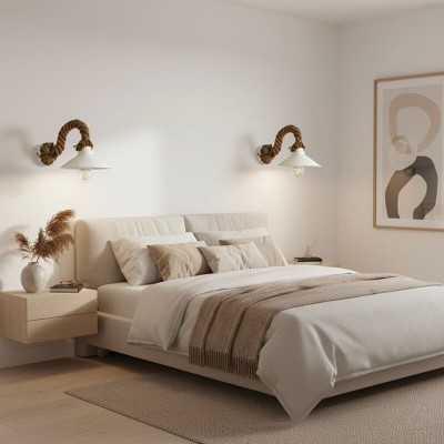 Μεταλλική απλίκα από σχοινί με πιάτο Ø20cm 