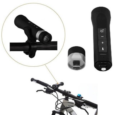 Επαναφορτιζόμενος φακός POWERBANK με βάση ποδηλάτου και ηχείο Bluetooth LED 6000K Μαύρο