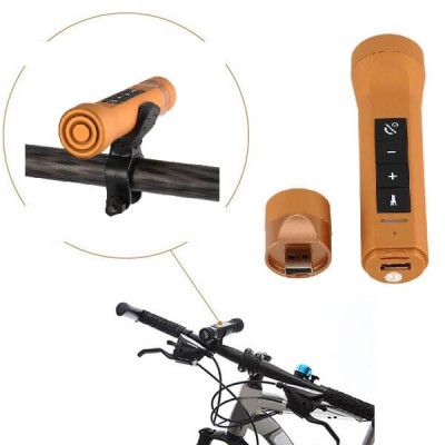 Επαναφορτιζόμενος φακός POWERBANK με βάση ποδηλάτου και ηχείο Bluetooth LED 6000K Χάλκινο