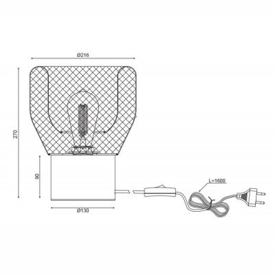 Πορτατίφ κομοδίνου από πλέγμα και φελό Φ13x27cm