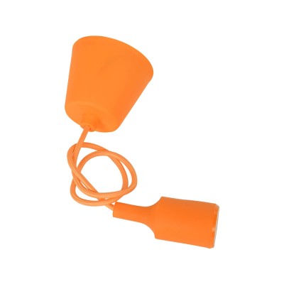 Κρεμαστό φωτιστικό τύπου ανάρτηση σε πορτοκαλί χρώμα 110cm ύφασμα-σιλικόνη