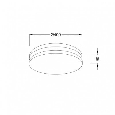 Τρίφωτη πλαφονιέρα οροφής ακρυλική Φ40cm με διπλό δαχτυλίδι