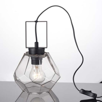 Πορτατίφ κομοδίνου 27cm με πολυγωνικό γυαλί