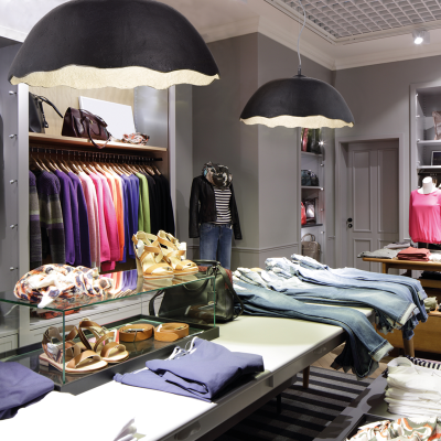 Κρεμαστό φωτιστικό μαύρη πήλινη καμπάνα Φ25cm