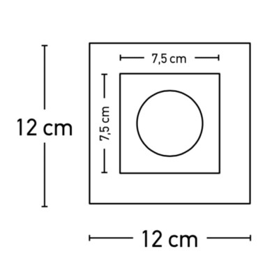 Χωνευτό σποτ τετράγωνο 12x12cm γύψινο λευκό βαθύ