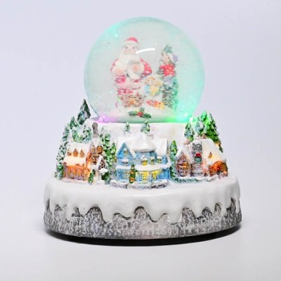 Χριστουγεννιάτικη μουσική σφαίρα χιονόμπαλα με Άγιο Βασίλη LED RGB