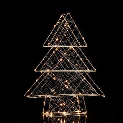 Συρμάτινο χριστουγεννιάτικο δέντρο τρισδιάστατο 47x60cm με 3m καλώδιο πρίζας