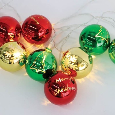 Γιρλάντα χριστουγεννιάτικη 150cm με πλαστικές μπάλες χρωματιστές