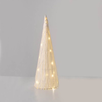 Χριστουγεννιάτικο δέντρο για μπαταρίες 50cm κώνος με λευκό χαρτί