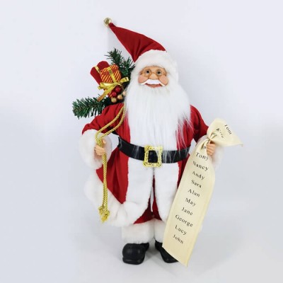 Χριστουγεννιάτικη φιγούρα Άγιος Βασίλης με λίστα δώρων 45cm