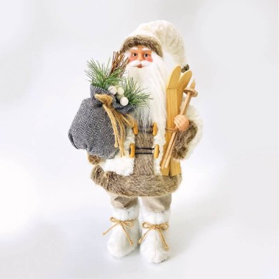 Χριστουγεννιάτικη φιγούρα Άγιος Βασίλης με σανίδες σκι 60cm