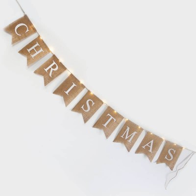 Χριστουγεννιάτικο στολίδι γιρλάντα με υφασμάτινα σημαιάκια CHRISTMAS 150cm