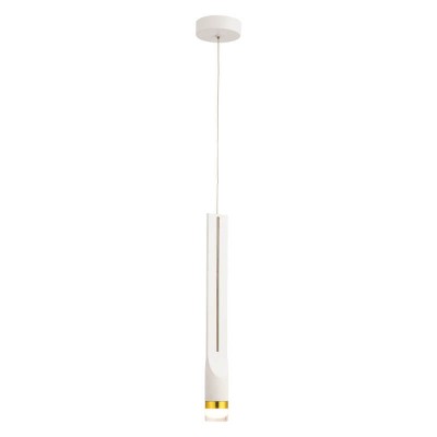 Κρεμαστό φωτιστικό LED φλατ γραμμικό 50cm λευκό με χρυσή λεπτομέρεια